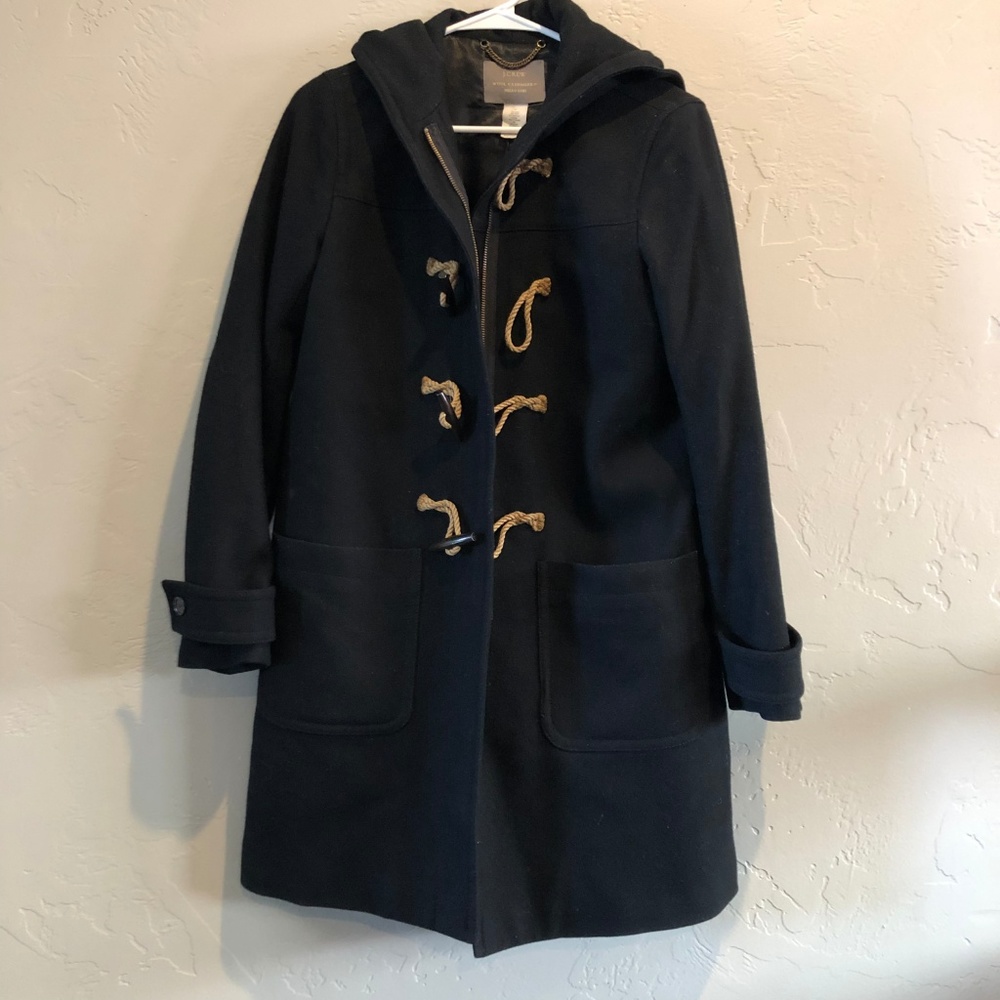 J Crew Blk Long/Wool Cashmere Coat N. Gori Size 8